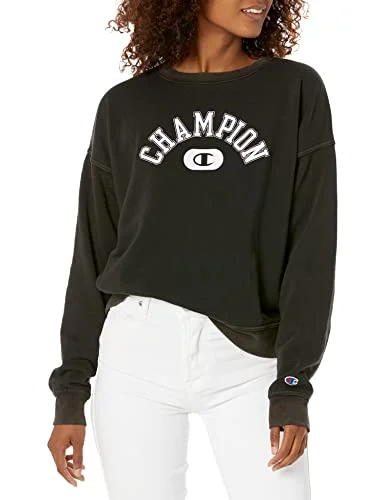 Champion Crush-Dye, Crewneck Hooded Sweatshirts Hoodie with Longline Fit Extended Stylish Champion Crush-Dye, Crewneck Hooded Sweatshirts Hoodie with Longline Fit Extended Stylish