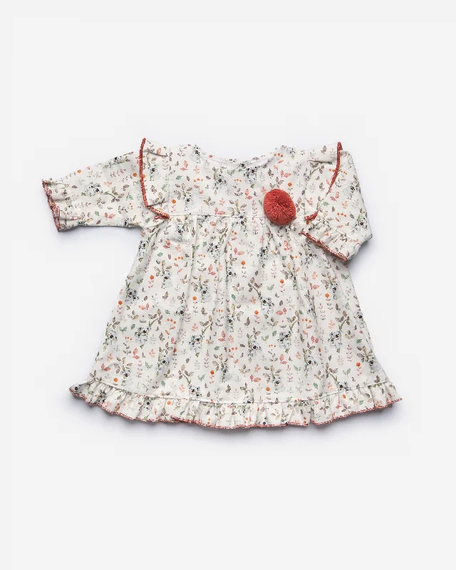 AW22 Juliana Ivory Koala Print Dress Tunics Modern contemporary