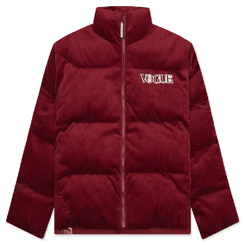 Puma x Vogue Women's Oversized Puffer Jacket - Intense Red Belted Jacket Elasticated Jacket Padded Jacket