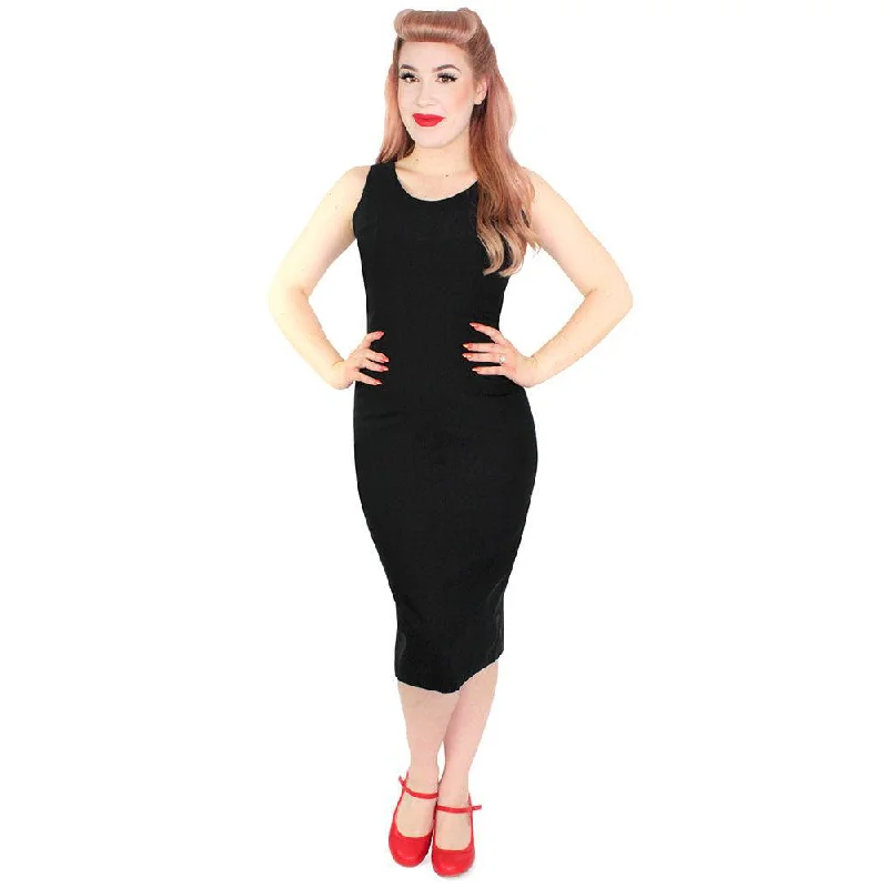 Hemet Audrey Wiggle Dress in Black Tunics Formal black