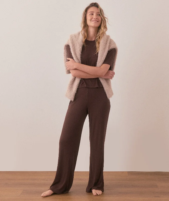 Lexi Rib Lounge Pant Casual Plaid Pants