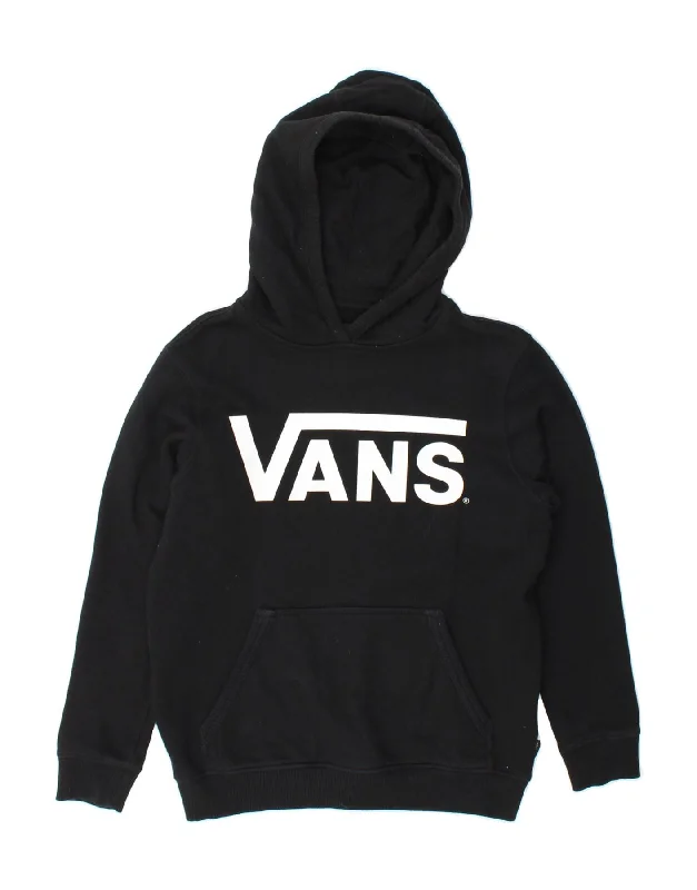 VANS Womens Graphic Hoodie Jumper UK 10 Small Black Cotton Hoodie with Raglan Sleeves Sporty Comfortable VANS Womens Graphic Hoodie Jumper UK 10 Small Black Cotton Hoodie with Raglan Sleeves Sporty Comfortable