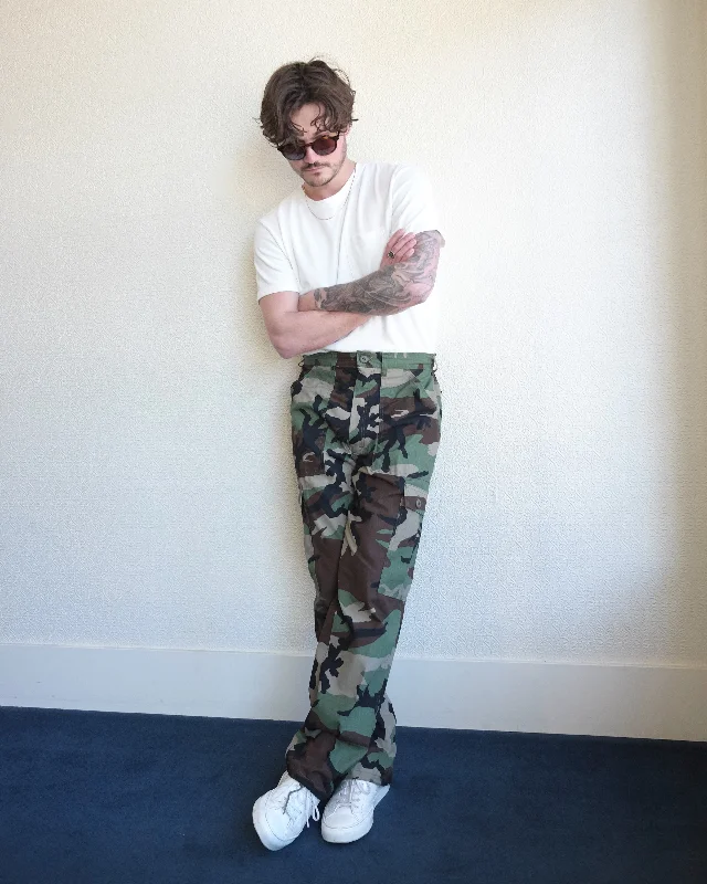 Red Label Six Pocket Pants, Woodland Camo Slim-Fit Khaki Pants