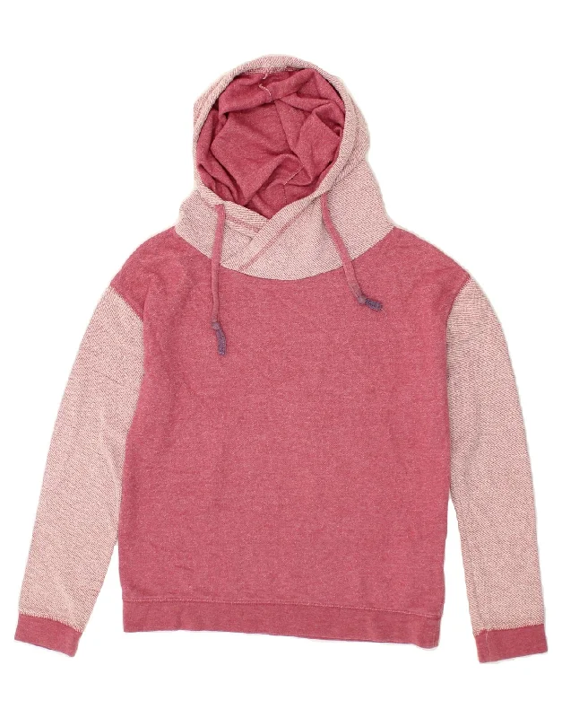 ROXY Womens Oversized Hoodie Jumper UK 6 XS Pink Colourblock Cotton Hoodie with Elastic Cuffs Stretchable Comfortable ROXY Womens Oversized Hoodie Jumper UK 6 XS Pink Colourblock Cotton Hoodie with Elastic Cuffs Stretchable Comfortable