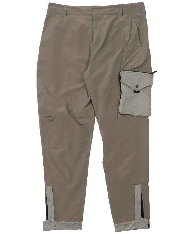 Nylon Cargo Pants Formal Wide-Leg Pants
