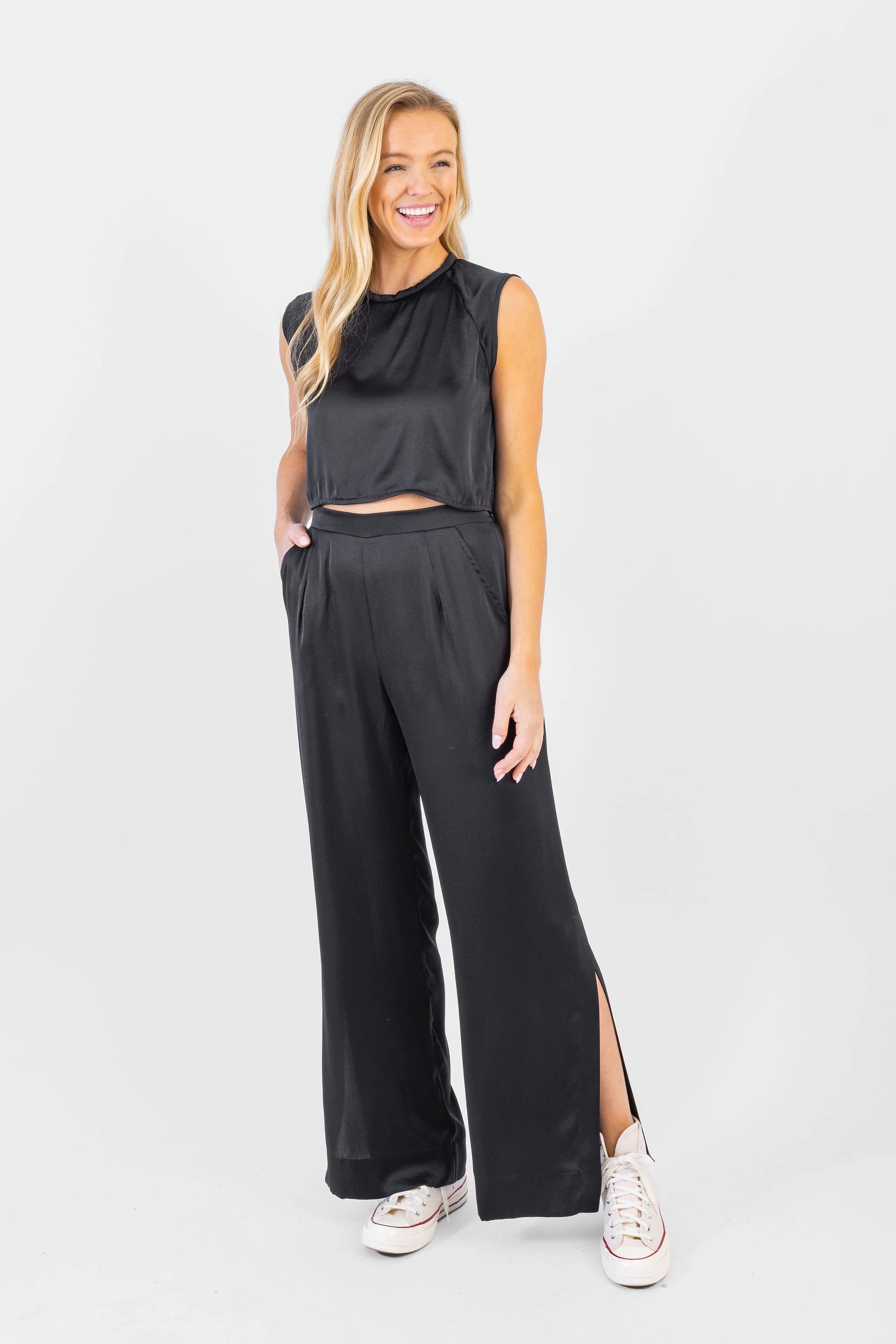 Jules Pants Black Elegant High-Waist Pants