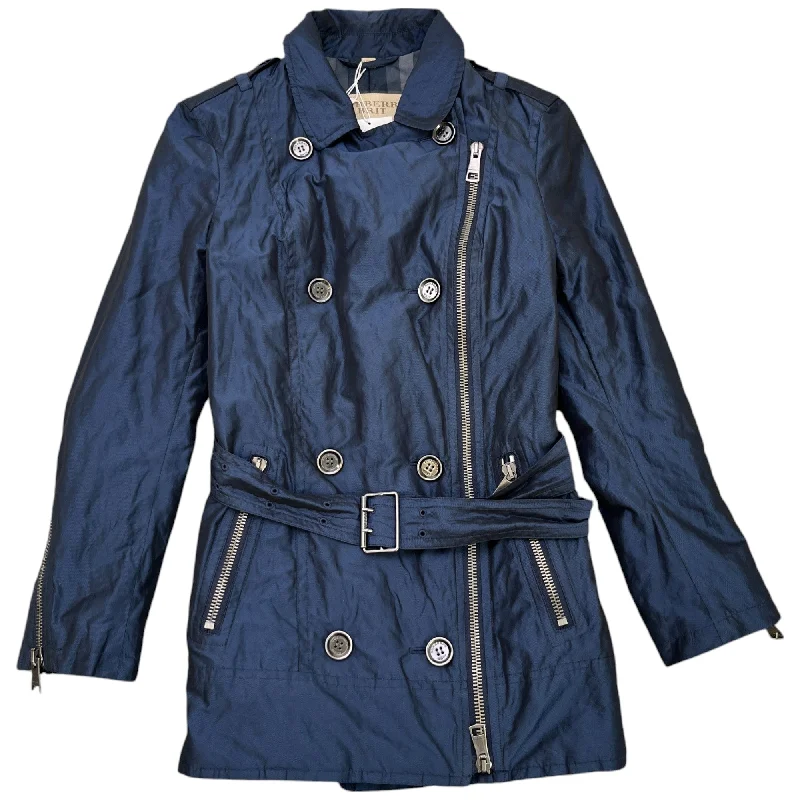 Women's Brit Jacket Blue Size IT 36 / UK 4 Zip Front Button Front Snap Front