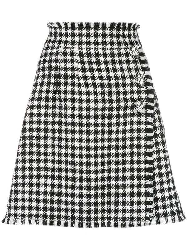 vichy pattern skirt cashmere skirt fine