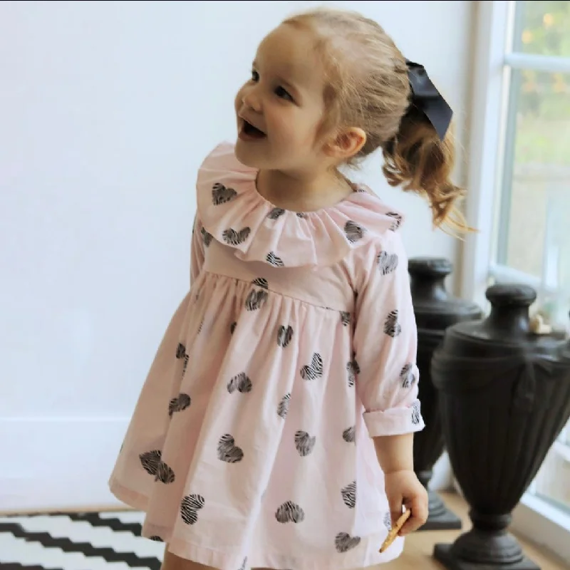 AW21 Phi Pink & Black Hearts Dress Tunics Trendy modern