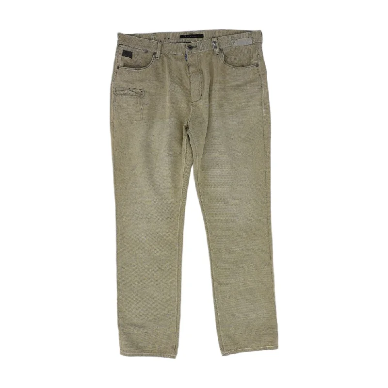 Beige Solid Cargo Pants Comfortable Pleated Pants