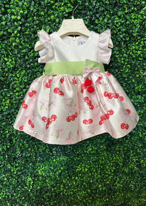 Sara's Exclusive! Michelina Bimbi Cherry Satin Print Party Dress Tunics Velvet soft