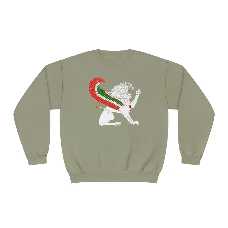 Winged Lion - Persian - Unisex NuBlend® Crewneck Sweatshirt Hoodie with Ribbed Neckline Snug Warm Winged Lion - Persian - Unisex NuBlend® Crewneck Sweatshirt Hoodie with Ribbed Neckline Snug Warm