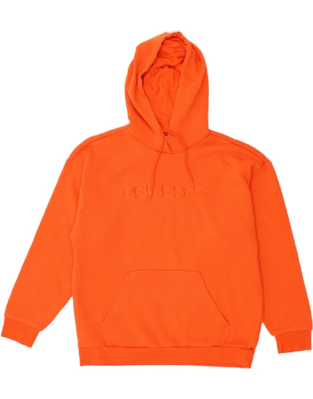 ADIDAS Womens Graphic Oversized Hoodie Jumper UK 14 Large Orange Cotton Cotton Hoodie Fleece Lining Warmth ADIDAS Womens Graphic Oversized Hoodie Jumper UK 14 Large Orange Cotton Cotton Hoodie Fleece Lining Warmth