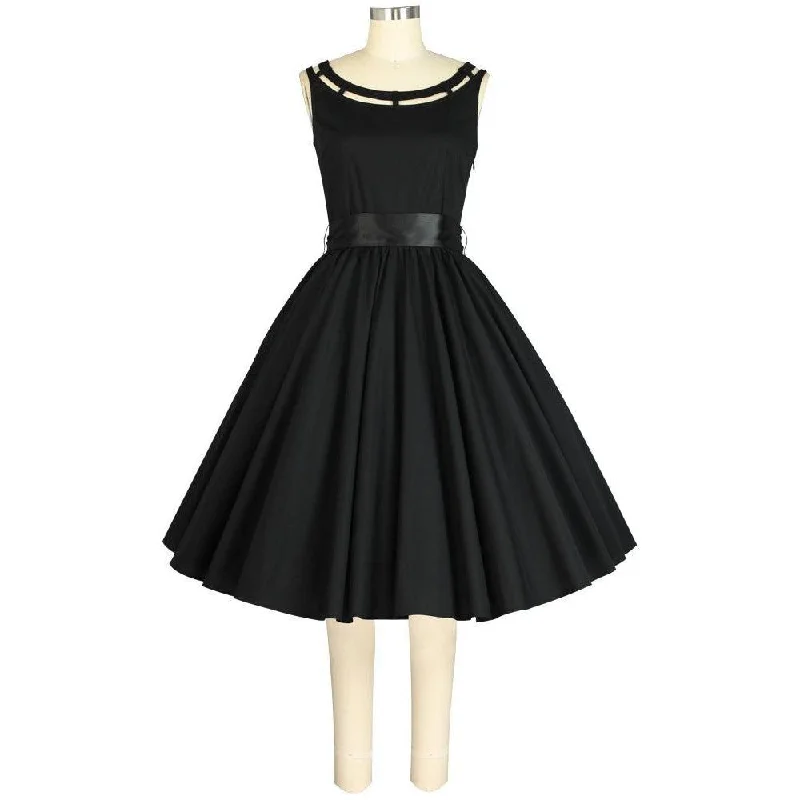 1950's Sasha Swing Dress in Black Turtleneck Warm Winter
