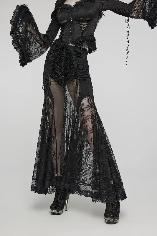 Sheer Specter Mesh Maxi Skirt velvet skirt luxurious