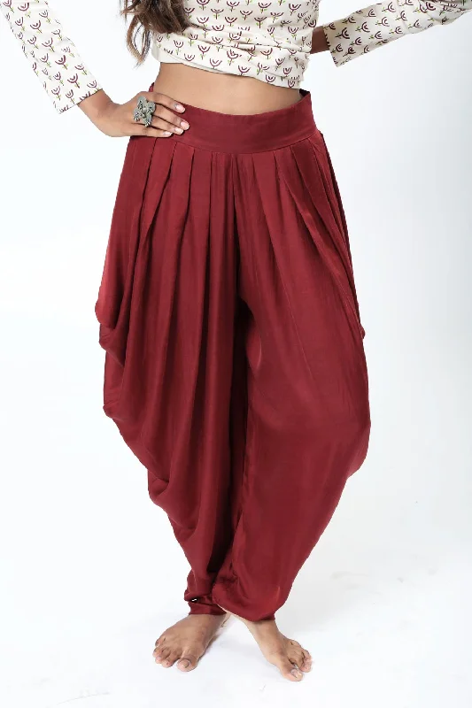 Draped Pants (maroon) Modern Skinny Pants