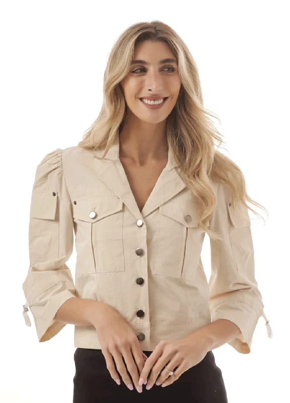 Paper Parachute Button Down Jacket Front Pockets Side Pockets Patch Pockets