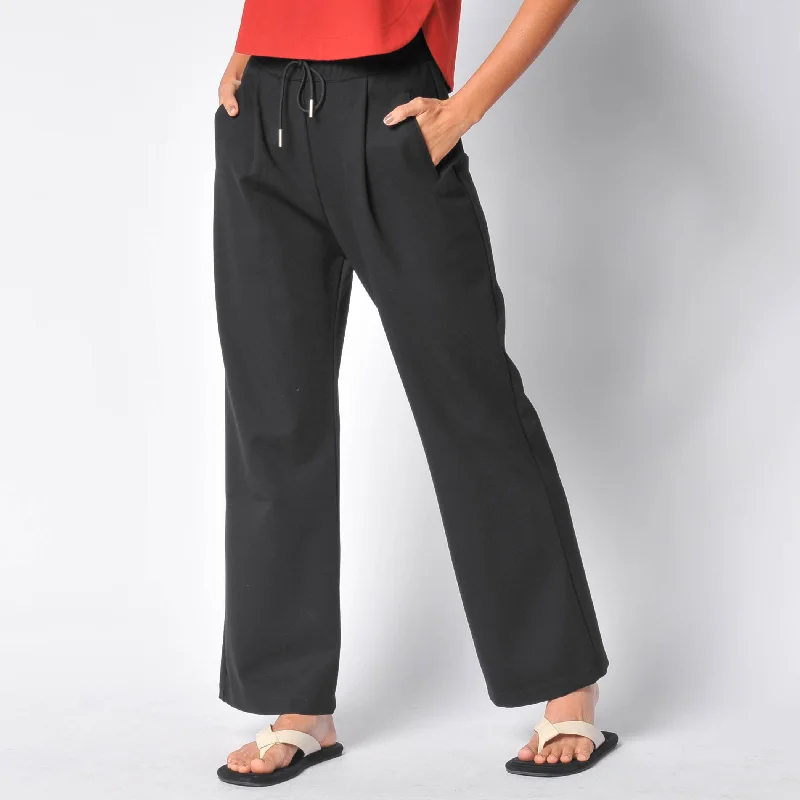 Charles Tie Waist Pants Chic Black Leggings