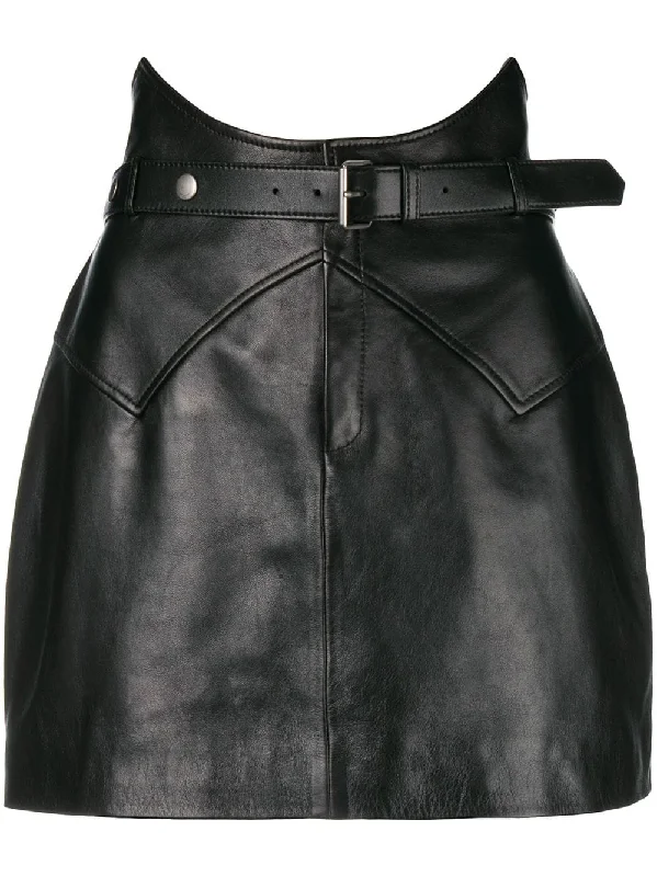 belted mini skirt denim skirt fashionable