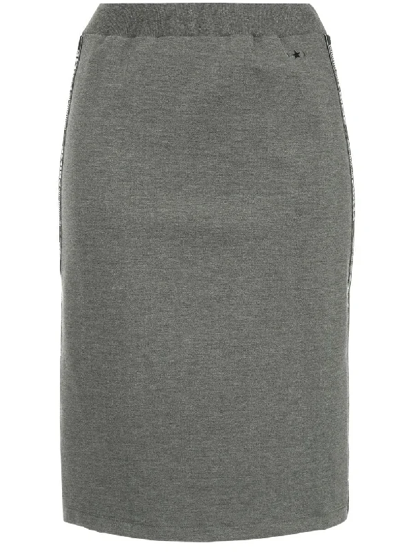 logo stripe skirt pleated skirt texture