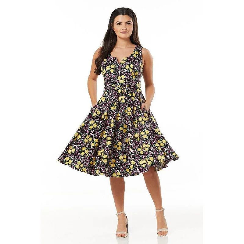 Timeless London Ria Swing Dress in Purple & Yellow Tunics Wedding white