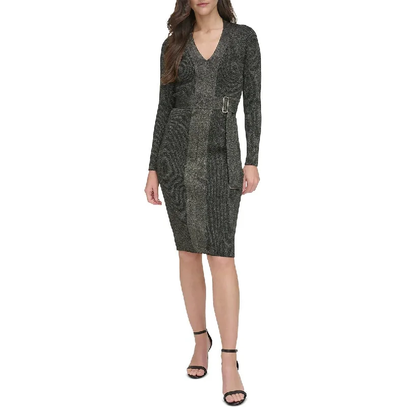 Womens Metallic Party Dress Bodycon Dress Tunics Trendy modern