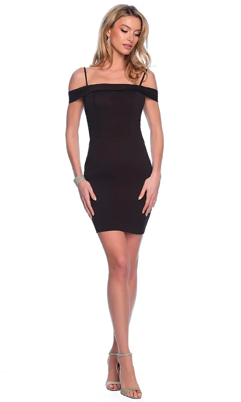 Dave & Johnny 11701 - Spaghetti Strap Sheath Cocktail Dress Turtleneck Warm Winter