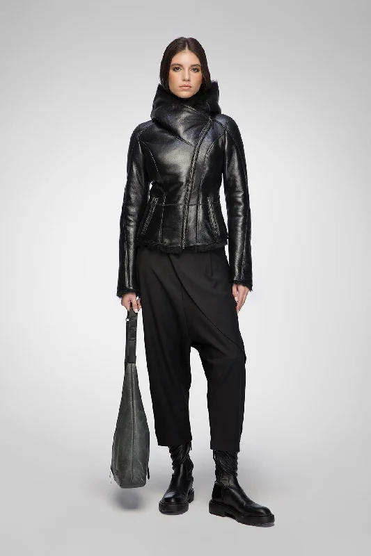 Estrella - Black Shearling Jacket Corduroy Jacket Velvet Jacket Brocade Jacket