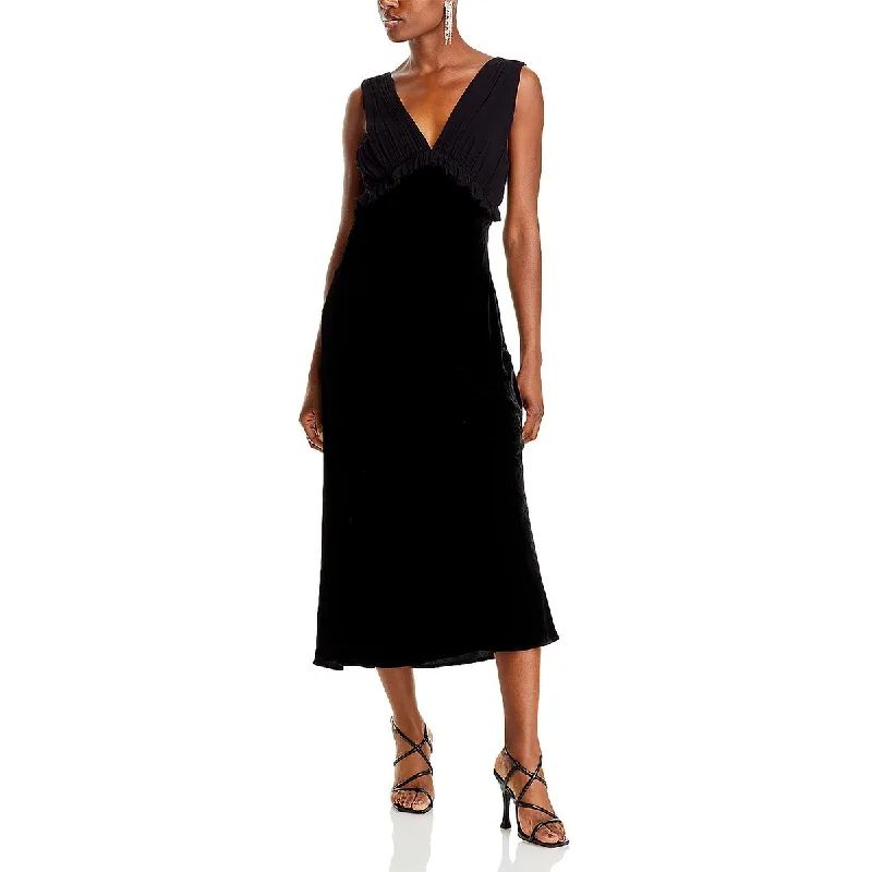 Gilda Womens Velvet Ruffled Cocktail And Party Dress Tunics Fashionable trendy