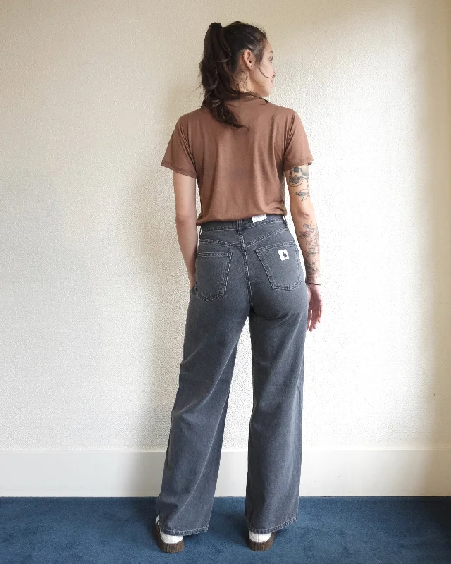 Jane Pant, Black Heavy Stone Wash Elegant Palazzo Trousers