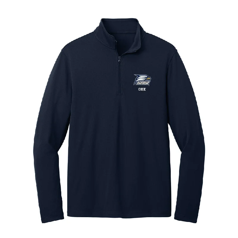 Georgia Southern - NCAA Women's Soccer : Kaitlin Cook - Lightweight Quarter Zip Jacket Satin Fabric Silk Fabric Chiffon Fabric Georgia Southern - NCAA Women's Soccer : Kaitlin Cook - Lightweight Quarter Zip Jacket Satin Fabric Silk Fabric Chiffon Fabric