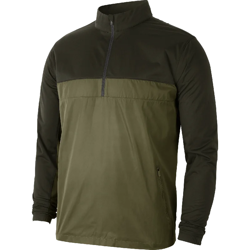 GREEN 'Shield Victory' 1/2-Zip Golf Jacket - MEN Zippered Front Buttoned Front Snap Front