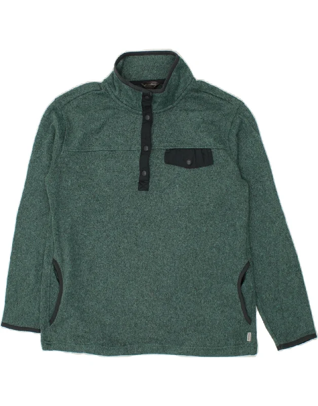 EDDIE BAUER Womens Sweatshirt Jumper UK 14 Medium Green Flecked Hoodie with Elastic Waist Stretchable Comfortable EDDIE BAUER Womens Sweatshirt Jumper UK 14 Medium Green Flecked Hoodie with Elastic Waist Stretchable Comfortable