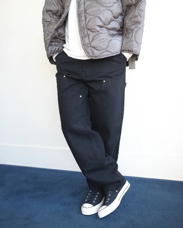 Double Knee Pant, Black Rinse Trendy Velvet Pants