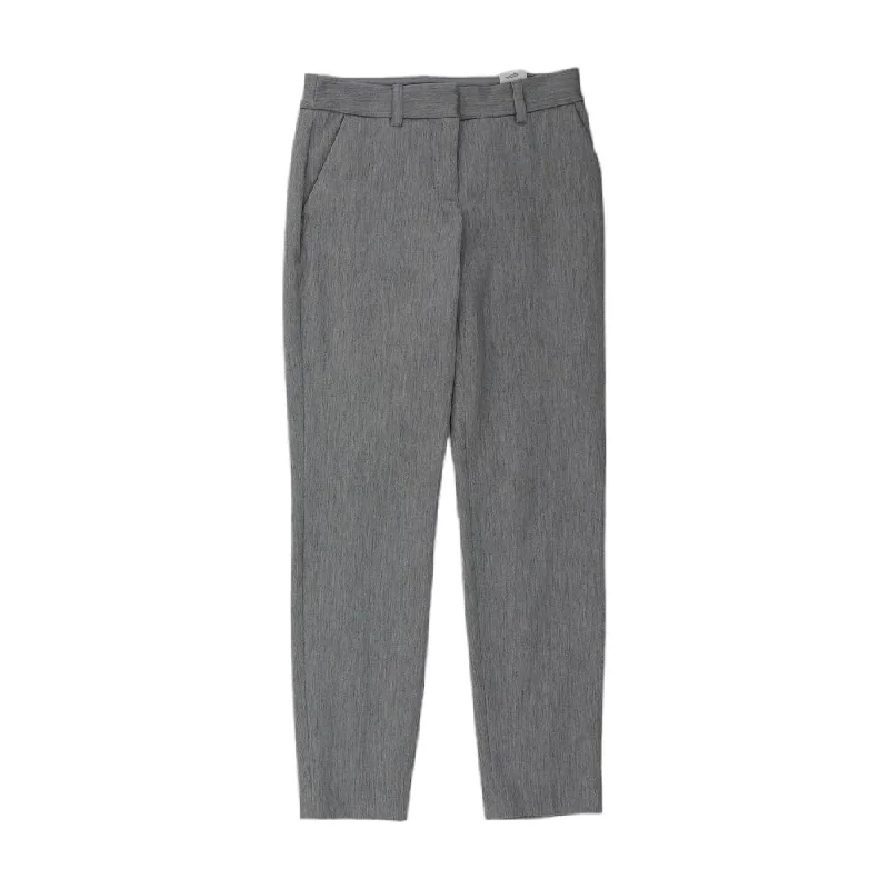 Gray Solid Dress Pants Soft Stretch Trousers