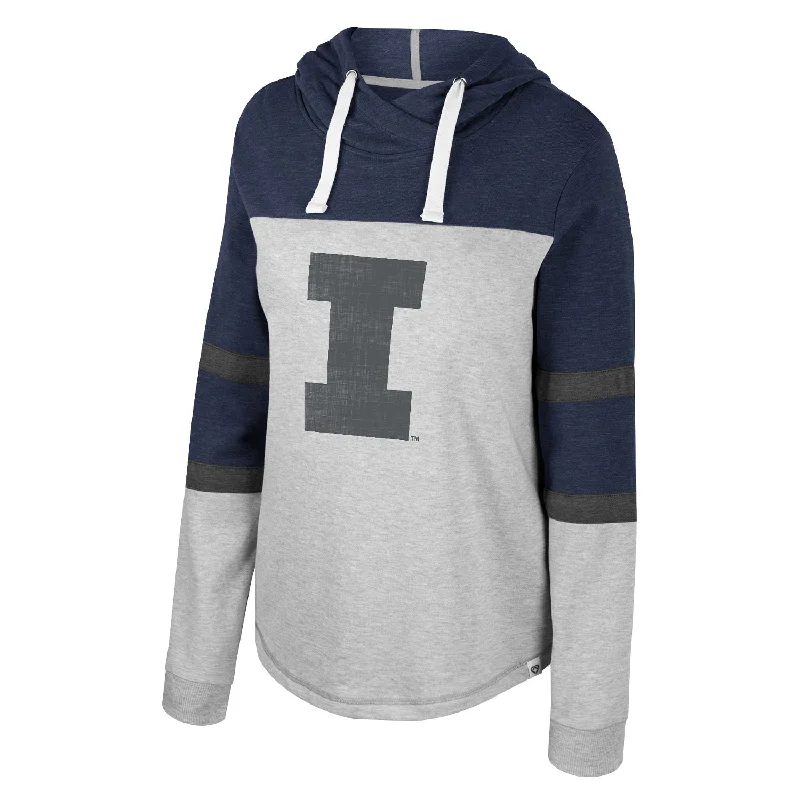 Illinois Fighting Illini Women's London Hoodie Hoodie with Set-In Sleeves Structured Classic Illinois Fighting Illini Women's London Hoodie Hoodie with Set-In Sleeves Structured Classic