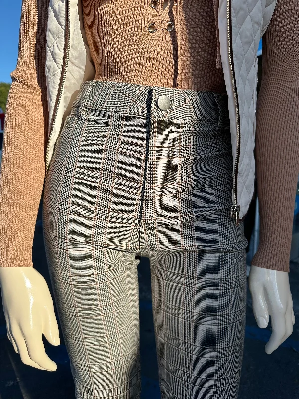 Plaid Pants Cozy Fitted Pants