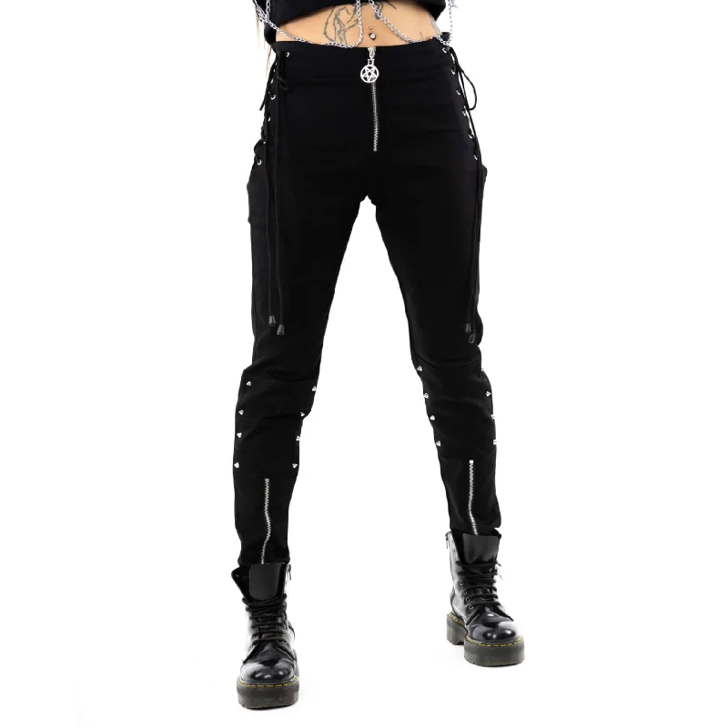 KONA PANTS - BLACK Trendy Printed Pants
