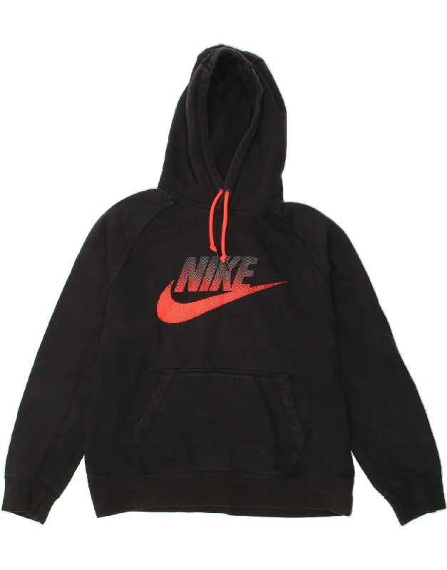 NIKE Womens Graphic Hoodie Jumper UK 16 Large Black Cotton Hoodie with Tied Waist Feminine Flattering NIKE Womens Graphic Hoodie Jumper UK 16 Large Black Cotton Hoodie with Tied Waist Feminine Flattering