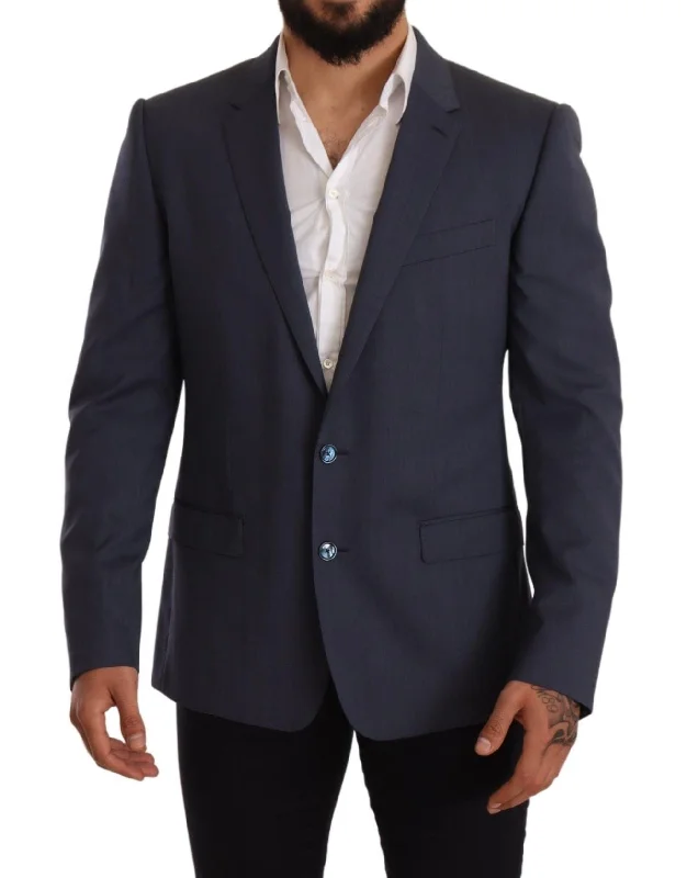 Elegant Blue Wool Martini Blazer Jacket Jersey Jacket Tulle Jacket Batik Jacket