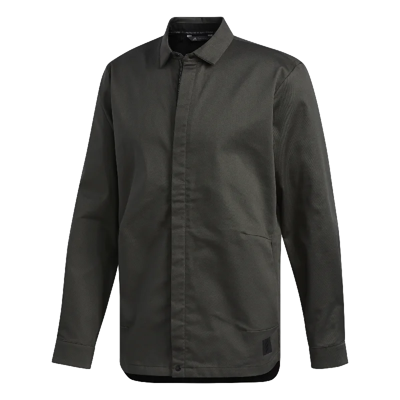 GREEN 'ADICROSS' shirt jacket - MEN / Notch Collar Peter Pan Collar Cowl Neck