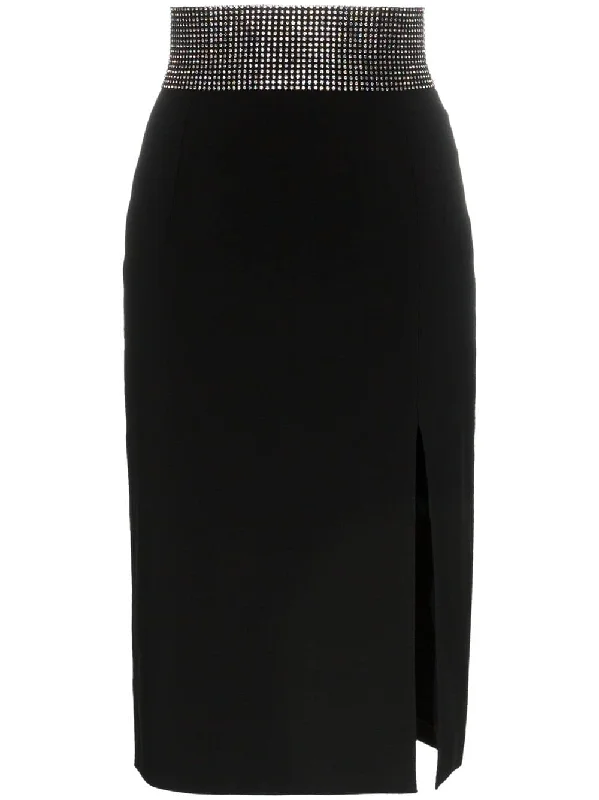 high-waisted crystal embellished skirt pencil skirt chic