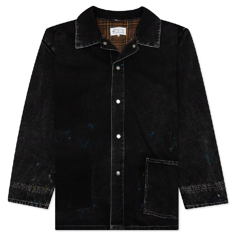 Sports Jacket - Black Tiered Jacket Buttoned Jacket Zippered Jacket