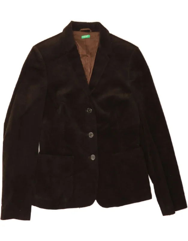 BENETTON Womens 3 Button Corduroy Blazer Jacket IT 44 Medium Brown Cotton Appliqued Jacket Beaded Jacket Sequined Jacket BENETTON Womens 3 Button Corduroy Blazer Jacket IT 44 Medium Brown Cotton Appliqued Jacket Beaded Jacket Sequined Jacket