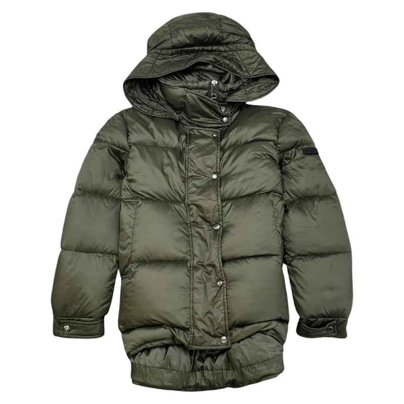 Women's Logo Down Jacket Khaki Size S Faux Fur Jacket Real Fur Jacket Shearling Jacket
