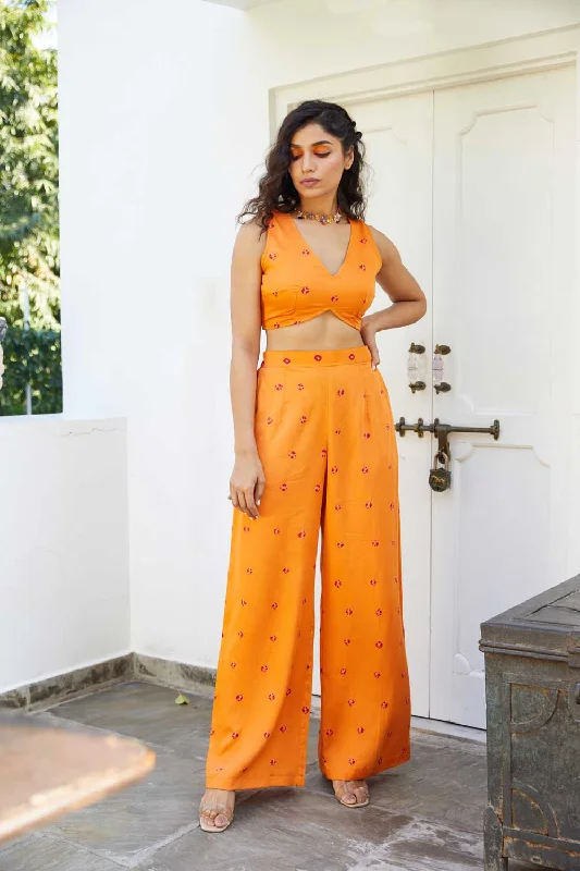 Poppy Bandhej Pants Comfortable Wide-Leg Pants
