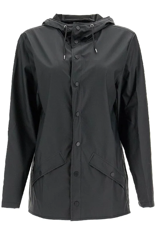 Unisex Rain Jacket  - Black Oversized Jacket Tailored Jacket Straight Jacket