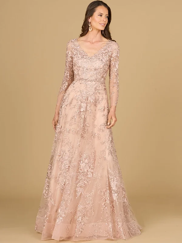 Lara Dresses 29132 Long Sleeve Formal Lace A Line Evening Dress