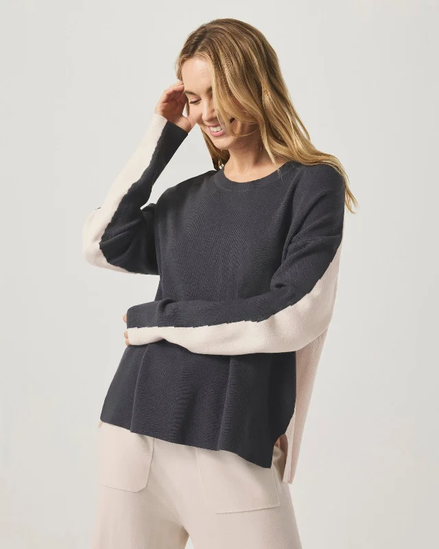 Veronica Two-Tone Sweater Silk Blend Satin Velvet