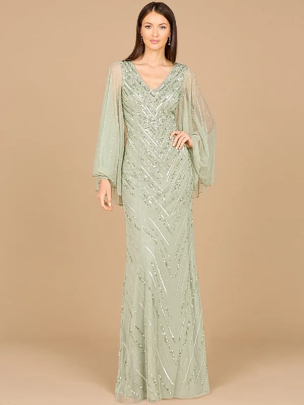 Lara Dresses 29082 Long Evening Formal Cape Sleeve Dress
